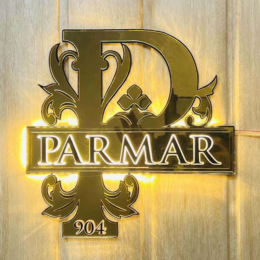 LED Name Plate for Home and Offices | Light Initial Nameplate