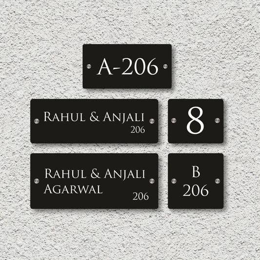 Home Name Sign / Number (Glossy Black Acrylic)