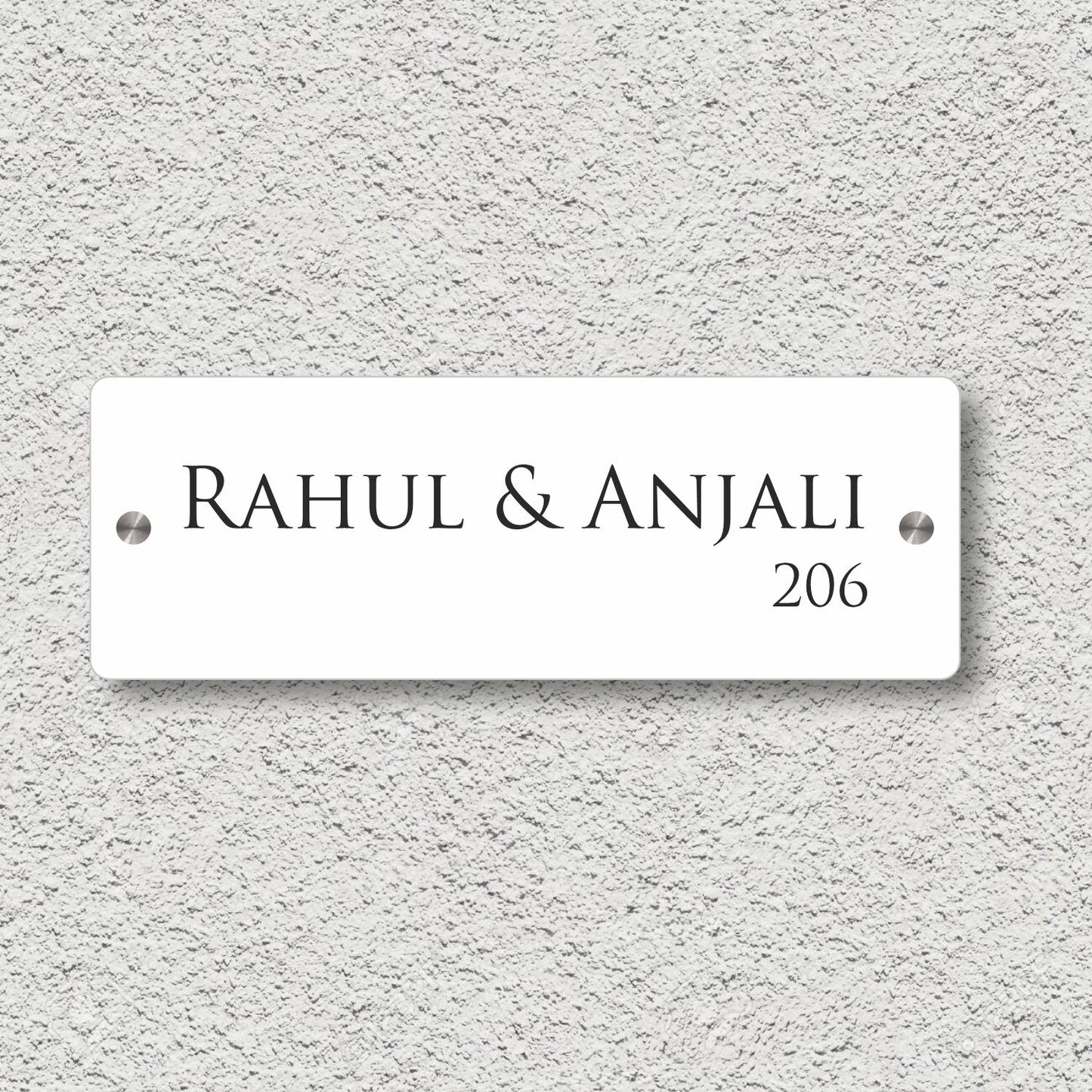 Home Name Sign / Number (Glossy White Acrylic)
