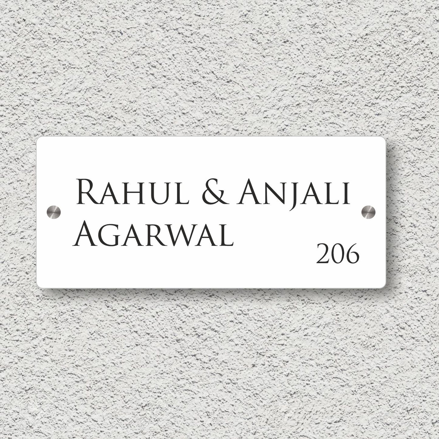 Home Name Sign / Number (Glossy White Acrylic)