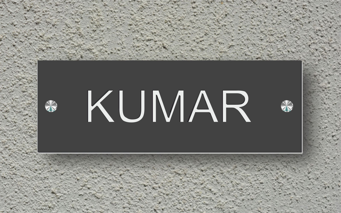Kumar - Grey Glossy LED Light Name Plate