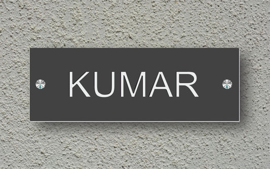 Kumar - Grey Glossy LED Light Name Plate