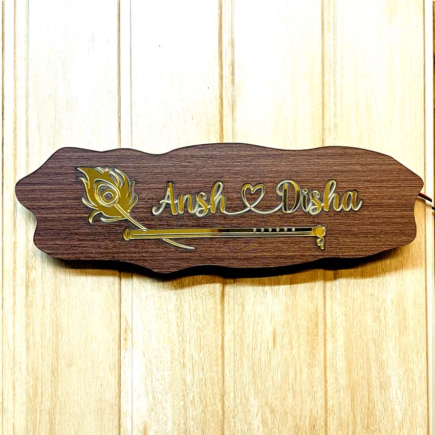 Ansh & Disha LED Light Name Plate