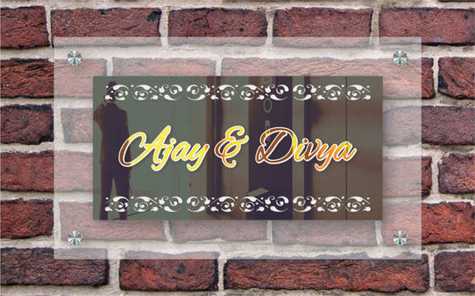 Ajay & Divya - LED Light Name Plate With Frosted Transparent Acrylic