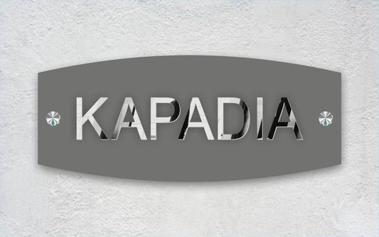 KAPADIA - Grey Unique semioval plus rectangle shape LED name plate