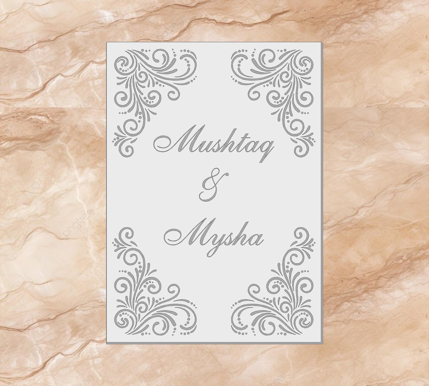 Mushtaq & Mysha Led Acrylic Name Plate