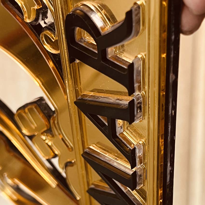 Parmar - Gold Mirror LED Light Name Plate