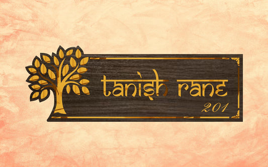 Tanish Rane Wooden Texture Acrylic Name Plate