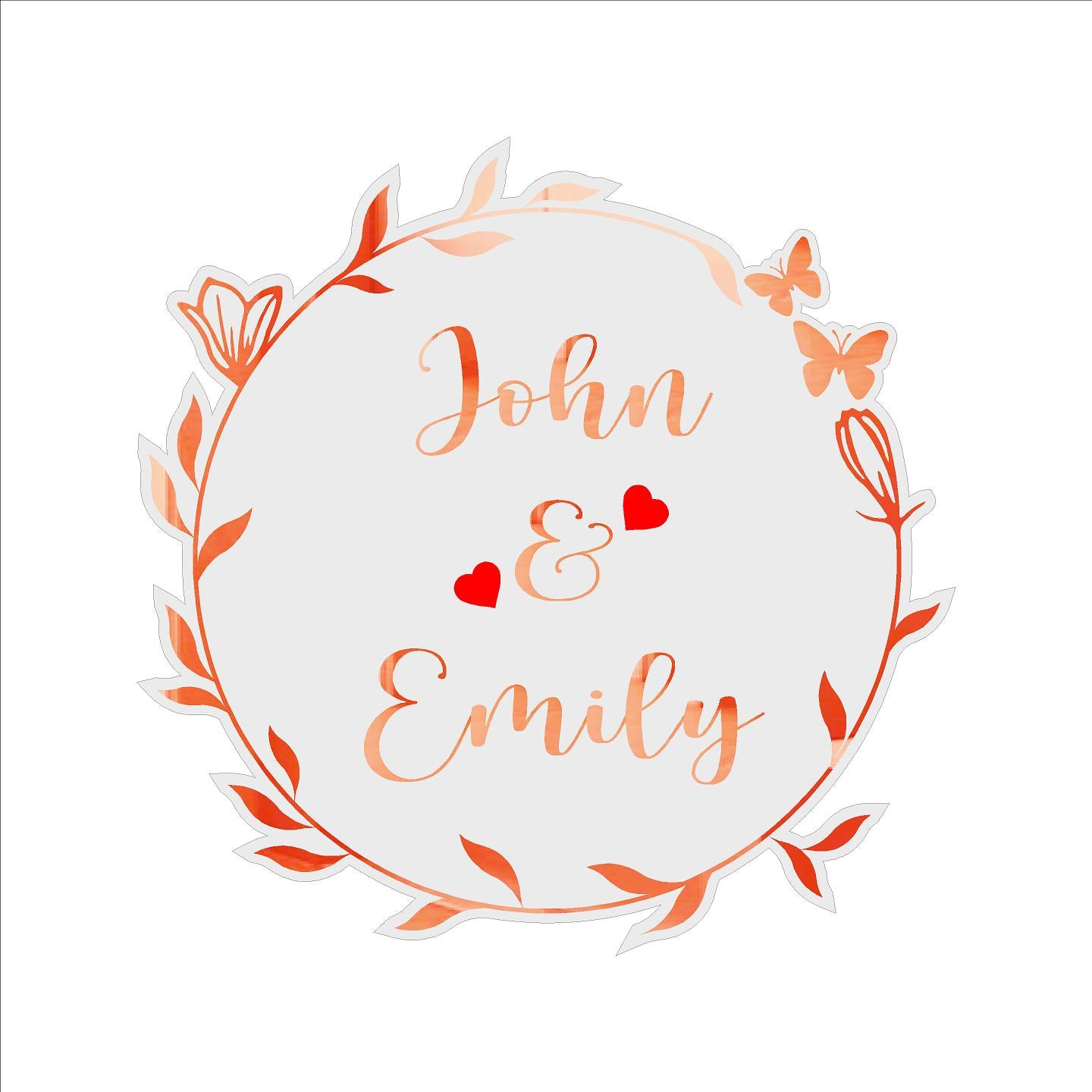 John & Emily Round Initial Acrylic Name Plate