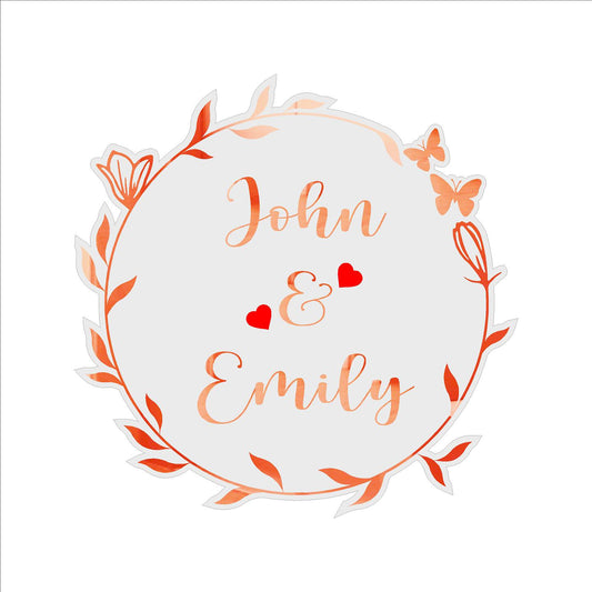 John & Emily Round Initial Acrylic Name Plate