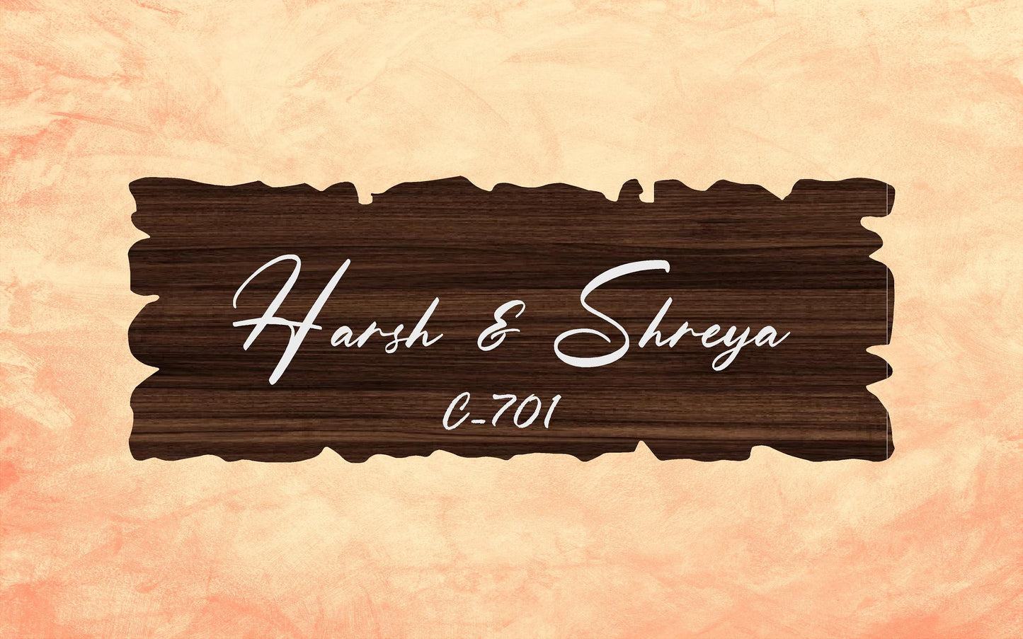 Harsh & Shreya | Wooden Texture Acrylic Name Plate